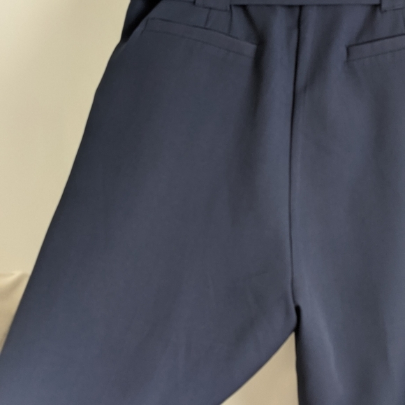 ENGLISH Factory High Rise Navy Blue Paper Bag Waist Pants M Ruffle - Picture 6 of 10